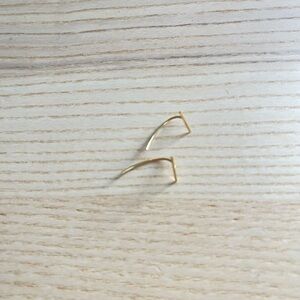 kathleen whitaker hanging staple loop earrings gold